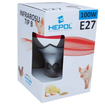 Bec infrarosu E27 100W Hepol-2