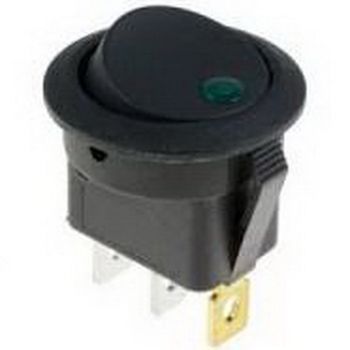 Intrerup. + led mic 3P I-0-II negru 09084-1